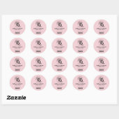 Blush Roze Script Logo Sociale Media Make-up Artie Ronde Sticker (Vel)
