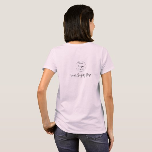 Blush Roze Script Logo Wimperstudio Personeel T-shirt (Achterkant volledig)