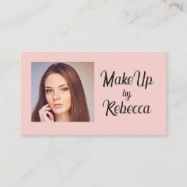 Blush Roze Script QR Code Foto Make-up Visitekaartje
