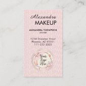 Blush Roze Script QR Code Foto Make-up Visitekaartje (Achterkant)