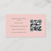 Blush Roze Script QR Code Foto Make-up Visitekaartje (Achterkant)
