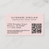 Blush Roze Script QR Code Haarverlenging Visitekaartje (Achterkant)