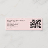 Blush Roze Script Sociaal Icoon QR Code Foto Wimpe Mini Visitekaartje (Achterkant)