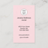 Blush Roze Script Sociaal Icoon QR Code Foto Wimpe Visitekaartje (Achterkant)