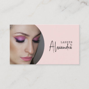 Blush Roze Script Sociaal Icoon QR Code Foto Wimpe Visitekaartje
