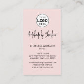 Blush Roze Script Sociale Icon QR Code Foto Make-u Visitekaartje (Achterkant)