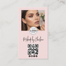 Blush Roze Script Sociale Icon QR Code Foto Make-u