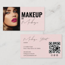 Blush Roze Script Sociale Icon QR Code Foto Make-u