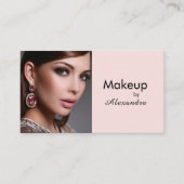 Blush Roze Script Sociale Icon QR Code Foto Make-u Visitekaartje (Voorkant)