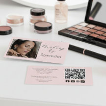 Blush Roze Script Sociale Icon QR Code Foto Make-u