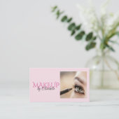 Blush Roze Script Sociale Icon QR Code Foto Make-u Visitekaartje (Staand voorkant)