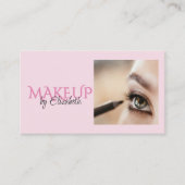 Blush Roze Script Sociale Icon QR Code Foto Make-u Visitekaartje (Voorkant)