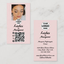 Blush Roze Script Sociale Icon QR Code Foto Wimper