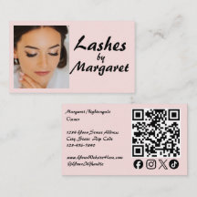 Blush Roze Script Sociale Icon QR Code Foto Wimper