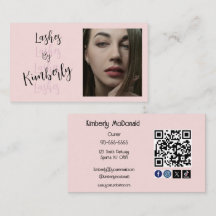 Blush Roze Script Sociale Icon QR Code Foto Wimper