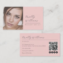 Blush Roze Script Sociale Icoon QR Code Foto Make-