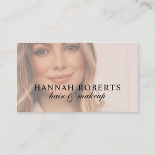 Blush Roze Script Sociale QR Code Foto Haar Make-u Visitekaartje