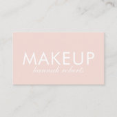 Blush Roze Script Sociale QR Code Foto Make-up Visitekaartje (Voorkant)