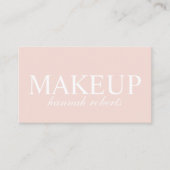 Blush Roze Script Sociale QR Code Foto Make-up Visitekaartje (Voorkant)