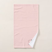 Blush Roze Script Typografie Monogram Initiaal Bad Handdoek (Handdoek)