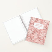 Blush Roze Scroll Floral Girly Chic Patroon Naam Notitieboek (Binnen)