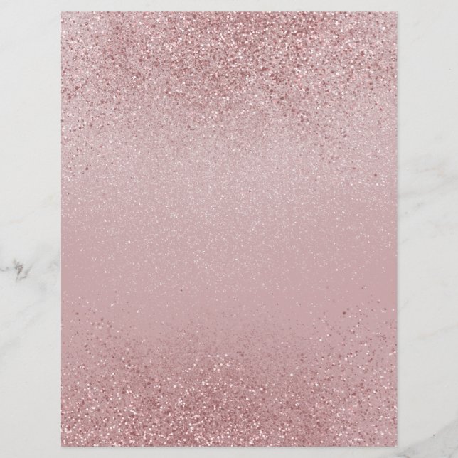 Blush roze Shimmer Glitter Dust Scrapbook Paper (Voorkant)