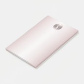 Blush roze Shine & Shimmer Glam Rustige Monogram Post-it® Notes (Schuin)