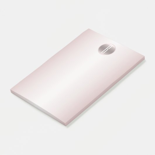 Blush roze Shine & Shimmer Glam Rustige Monogram Post-it® Notes (Schuin)