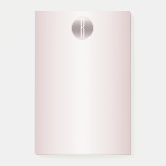 Blush roze Shine & Shimmer Glam Rustige Monogram Post-it® Notes (Voorkant)