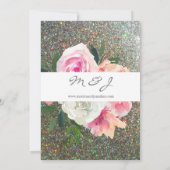 Blush roze sierbloemen en zilvergips bruiloft 2 kaart (Achterkant)