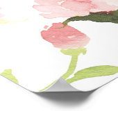 Blush roze & Silver Floral Weddenschap Welkomsttek Poster (Hoek)