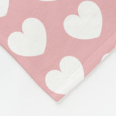 Blush roze Simple Heart Patroon Fleece Deken (Hoek)