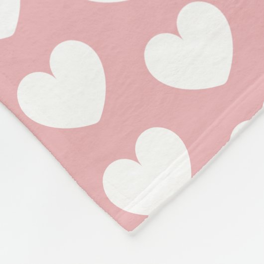 Blush roze Simple Heart Patroon Fleece Deken (Hoek)