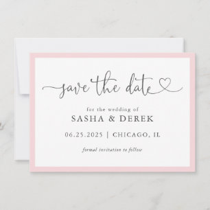 Blush Roze Simple Modern Save the Date