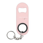 Blush Roze Simple Script Girly Monogram Name Mini Flessenopener (Voorkant)