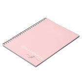 Blush Roze Simple Script Girly Monogram Name Notitieboek (Linkerzijde)
