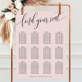 Blush Roze Simple Wedding Seating Chart Poster