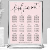 Blush Roze Simple Wedding Seating Chart Poster