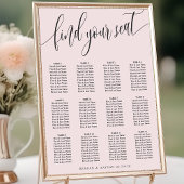 Blush Roze Simple Wedding Seating Chart Poster