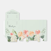 Blush Roze sinaasappel bloemenbruiloft waterverf Bedankdoosjes (Uitgevouwen)