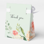 Blush Roze sinaasappel bloemenbruiloft waterverf Bedankdoosjes (Achterkant)