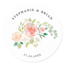 Blush Roze sinaasappel bloemenbruiloft waterverf