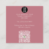 BLUSH roze sinaasappel SCANDI HART REGENBOOG BABYS Vierkante Visitekaartje (Achterkant)