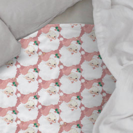 Blush roze Sinterklaas Winking Kerstmis Fleece Deken