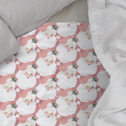 Blush roze Sinterklaas Winking Kerstmis Fleece Deken