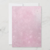 Blush Roze Sneeuwvlok Baby shower Invitation Kaart (Achterkant)
