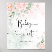 Blush roze sneeuwvlokken Baby's zijn zoet Poster (Voorkant)