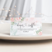 Blush roze sneeuwvlokken diaper raffle informatiekaartje