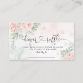 Blush roze sneeuwvlokken diaper raffle informatiekaartje (Voorkant)