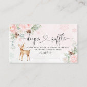 Blush roze sneeuwvlokken hertenluier loterij informatiekaartje (Voorkant)